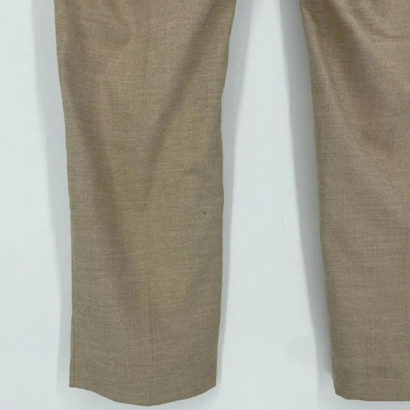 H&M Dress Pants Women's Sz 12 High-Rise Side Zip Mid Rise Straight Khaki Brown - Picture 6 of 7